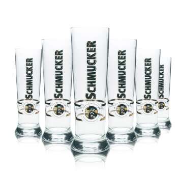 6x Schmucker Bier Glas 0,5l Pokal Stange Tulpe...