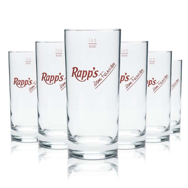 6x Rapps Saft Glas 0,5l Becher Gläser Gastro Schorle Wasser Softdrink Limo Kneip
