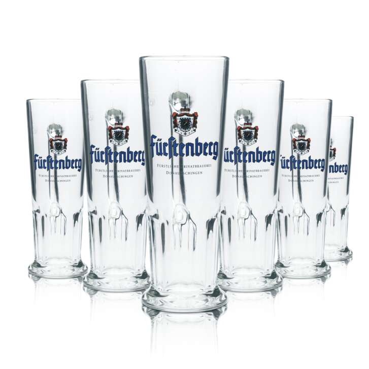 6x Fürstenberg Bier Glas 0,5l Krug Humpen Seidel Kontur Gläser Pils Gastro Bar