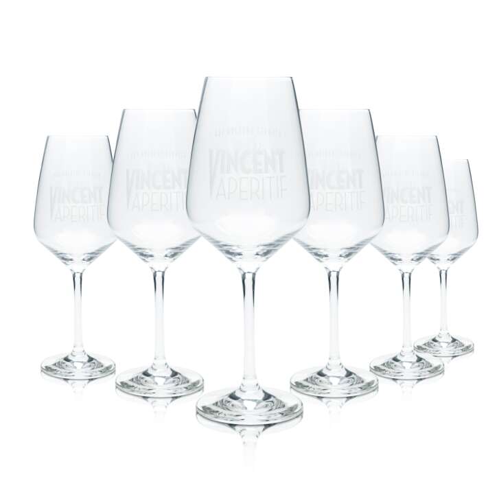 6x Vincent Aperitif Glas 0,2l Kelch Stiel Wein Gläser Cocktail Longdink Gastro