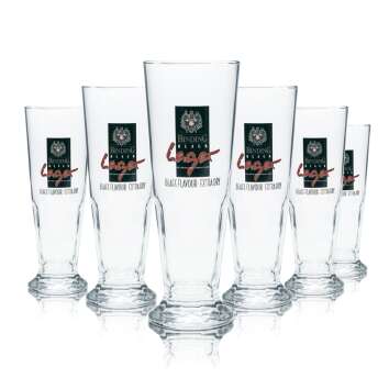 6x Binding Bier Glas 0,3l Pokal Tulpe Gläser Black...