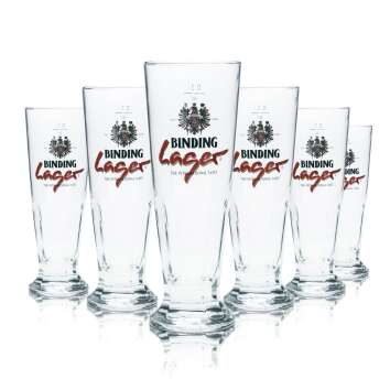 6x Binding Bier Glas 0,3l Pokal Tulpe Relief Gläser...