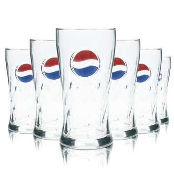 6x Pepsi Glas 0,5l Becher Relief Gläser Softdrink...