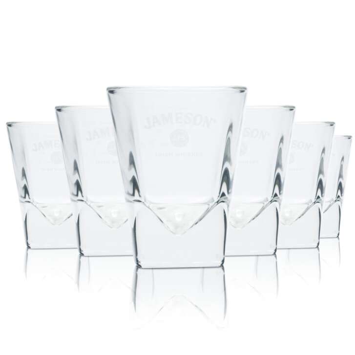 6x Jameson Shotglas 4cl Kurze Stamper Whiskey Gläser "Prism" Geeicht Gastro Bar