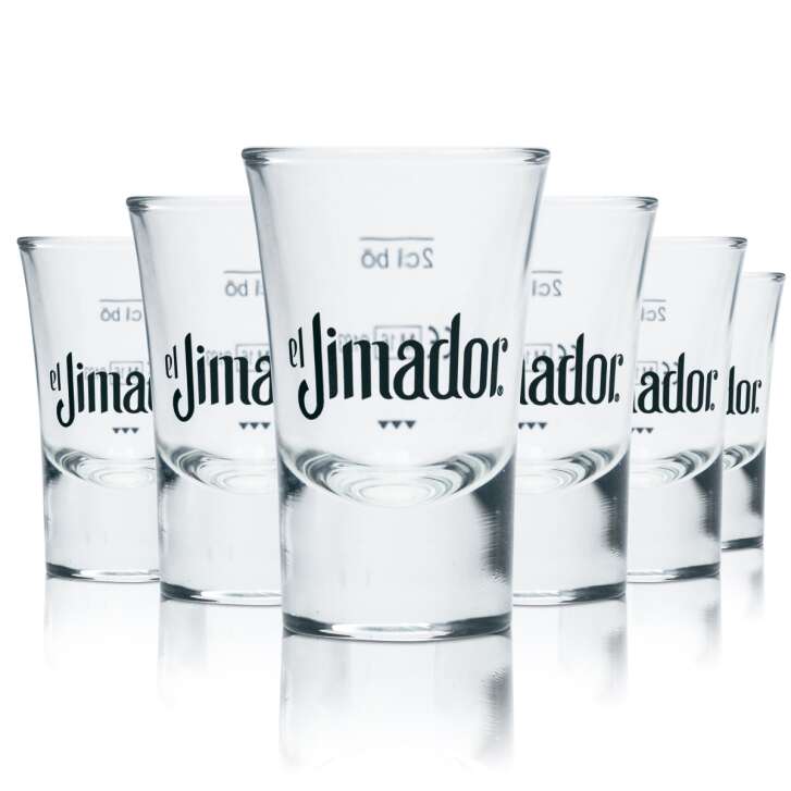 6x El Jimador Shotglas 2cl Kurze Stamper Tequila Gläser Geeicht Gastro Reposado