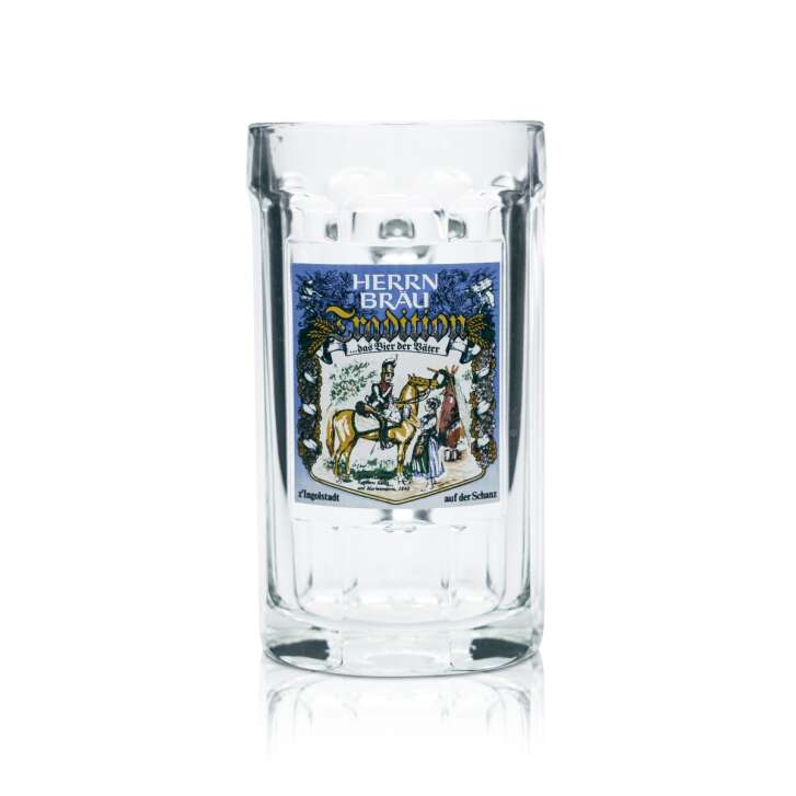 Herrnbräu Bierkrug Glas 0,5l Humpen Seidel Motiv Gläser Sammler Geeicht Gastro