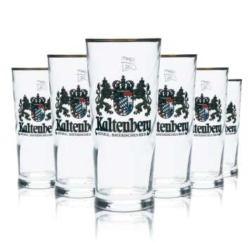 6x Kaltenberg Glas 0,25l Bier Becher Goldrand Gläser...