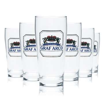6x Graf Arco Bier Glas 0,25l Becher Gläser Brauerei...