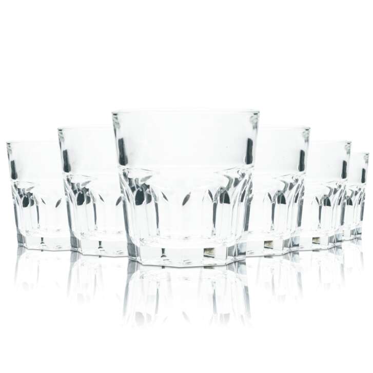 6x Arcoroc Glas 0,16l Mini-Tumbler Stamper Kurze Schnaps Gläser "Stern" Kneipe
