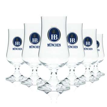 6x HB München Bier Glas 0,2l Tulpe Pokal Kelch...