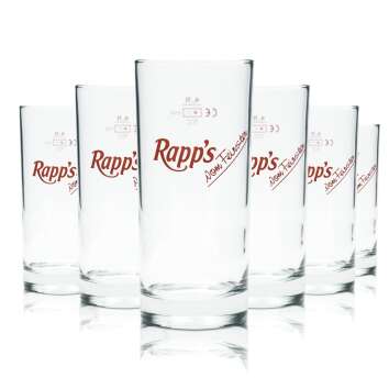 6x Rapps Glas 0,3l Becher Saft Mineral Wasser Softdrink...