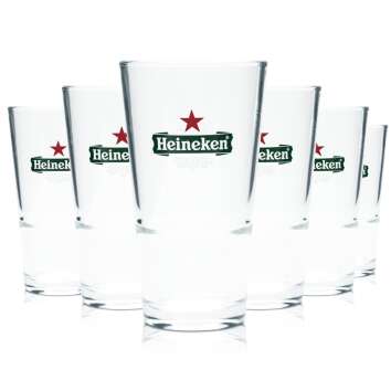 6x Heineken Glas 0,25l Becher Bier Gläser Gastro...