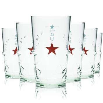 6x Heineken Glas 0,5l Becher Kontur Gläser Silver...
