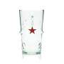 6x Heineken Glas 0,5l Becher Kontur Gläser Silver Bier Gastro Eiche Beer Cup NL