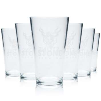 6x Stone Brewing Glas 0,475l Becher Gläser Craft...