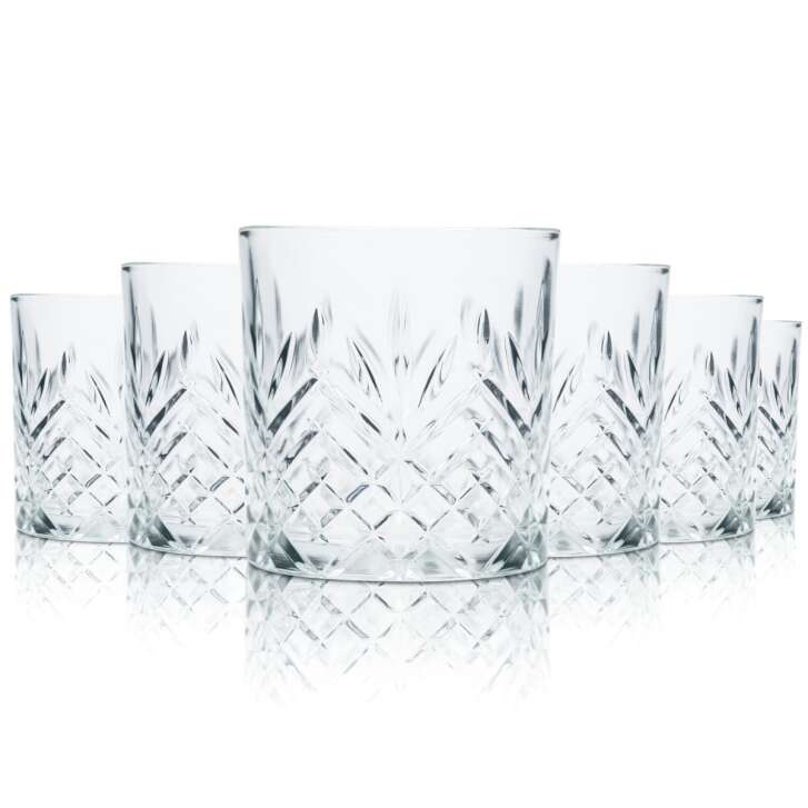 6x Cardhu Glas 0,2l Kontur Relief Whisky Tumbler Gläser Scotish Longdrink Gastro