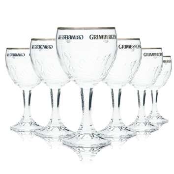 6x Grimbergen Bier Glas 0,25l Kelch Pokal Design Phoenix...