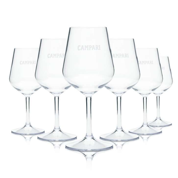 6x Campari Likör Kunststoff Glas 0,3l Mehrweg Wein Stil Gläser Gastro  Aperol