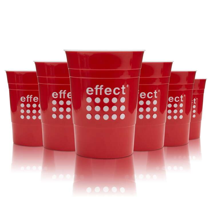 6x Effect Becher 0,3l Mehrweg Red Cup Plastik Gläser Beer Pong Glas Kunststoff