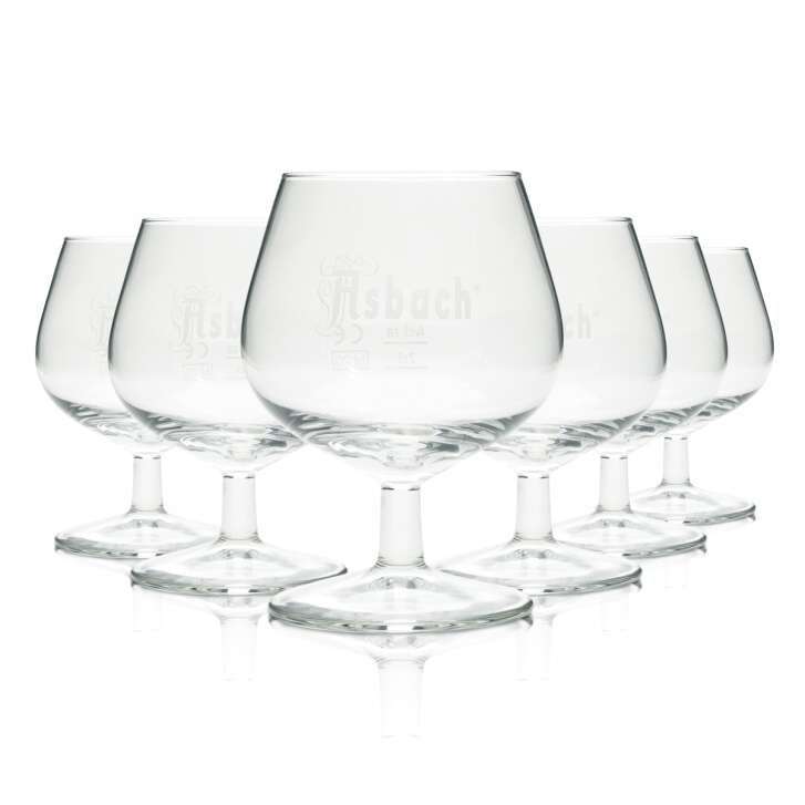 6x Asbach Uralt Glas 0,15l Schwenker Nosing Tasting Cognac Gläser Gastro Geeicht