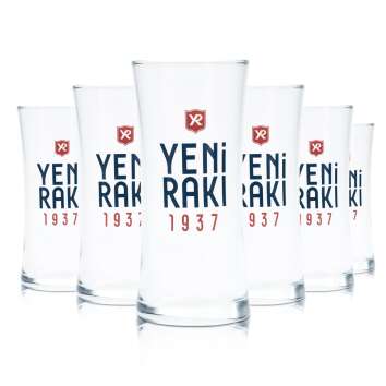 6x Yeni Raki Glas 0,18l Becher Longdrink Gläser 1937...