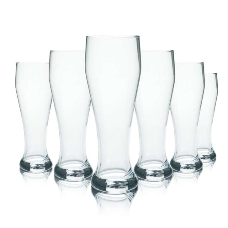 6x Van Well Glas 0,5l Weißbier Kristall Hefe Weizen Gläser Blanko Gastro Geeicht