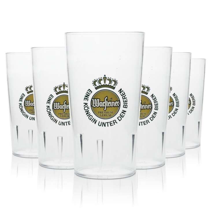 6x Warsteiner Kunststoff Glas 0,3l Bier Becher Mehrweg Stapelbar Gastro Gläser
