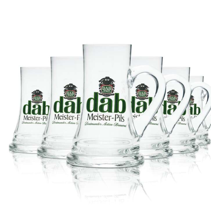 6x DAB Dortmunder Aktien Brauerei Bier Glas 0,4l Krug Hunpen Seidel Gläser Pils