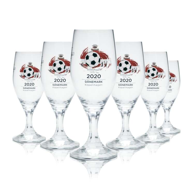 6x Veltins Glas 0,2l Bier Gläser Tulpe Pokal EM 2020 Dänemark Fußball Euro 24