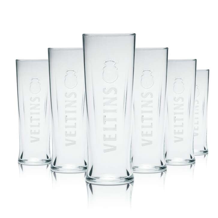 6x Veltins Glas 0,3l Bier Gläser Kontur Pokal Becher Geeicht Gastro Kneipe Pils