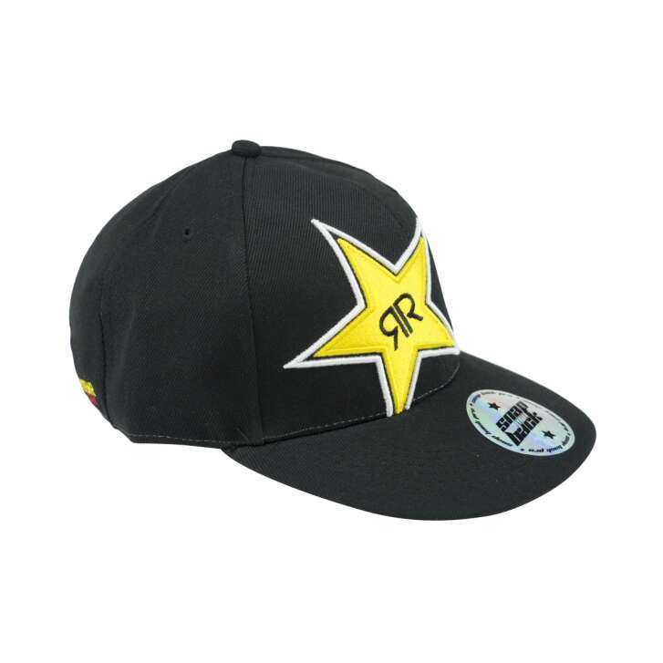 Rockstar Energy Cap Snap Back Kappe Schwarz Unisex Größenverstellbar Mütze BMX