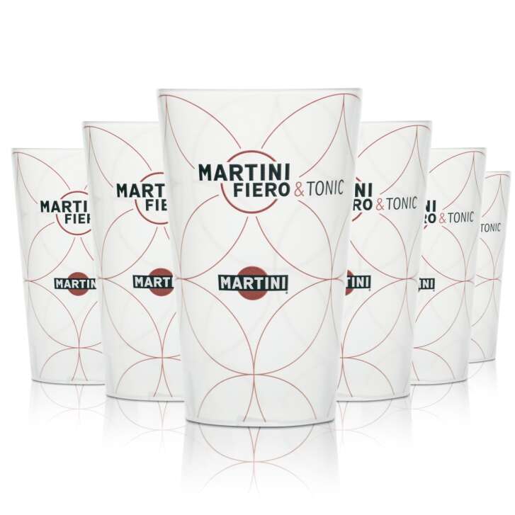 6x Martini Becher 0,33l Kunststoff Hartplastik Mehrweg Glas Gläser Fiero Tonic