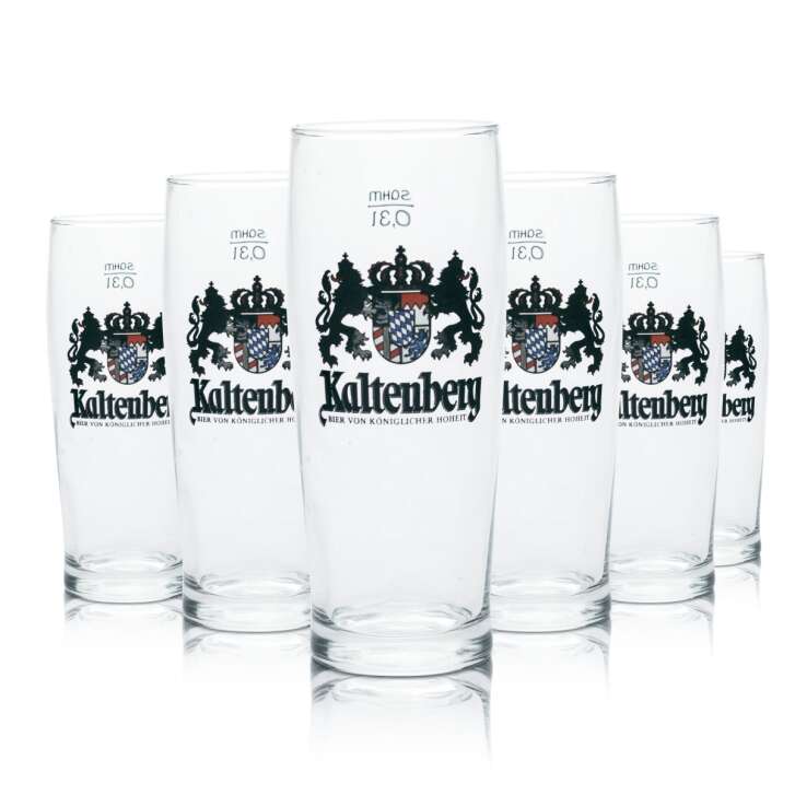 6x Kaltenberg Glas 0,3l Bier Becher Pokal Gläser Geeicht Gastro Brauerei Weiße