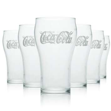 6x Coca Cola 0,4l Premix Becher Gläser Coke Light...