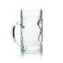 Sahm Glas 1l Bier Krug Relief Kontur Gläser Gastro Geeicht