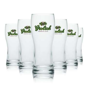 6x Grolsch Glas 0,2l Bier Becher Pokal Gläser Lager...