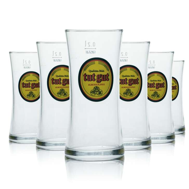 6x Feldschlösschen Glas 0,2l Becher Stange Gläser Alkoholfrei Malz Bier Pils