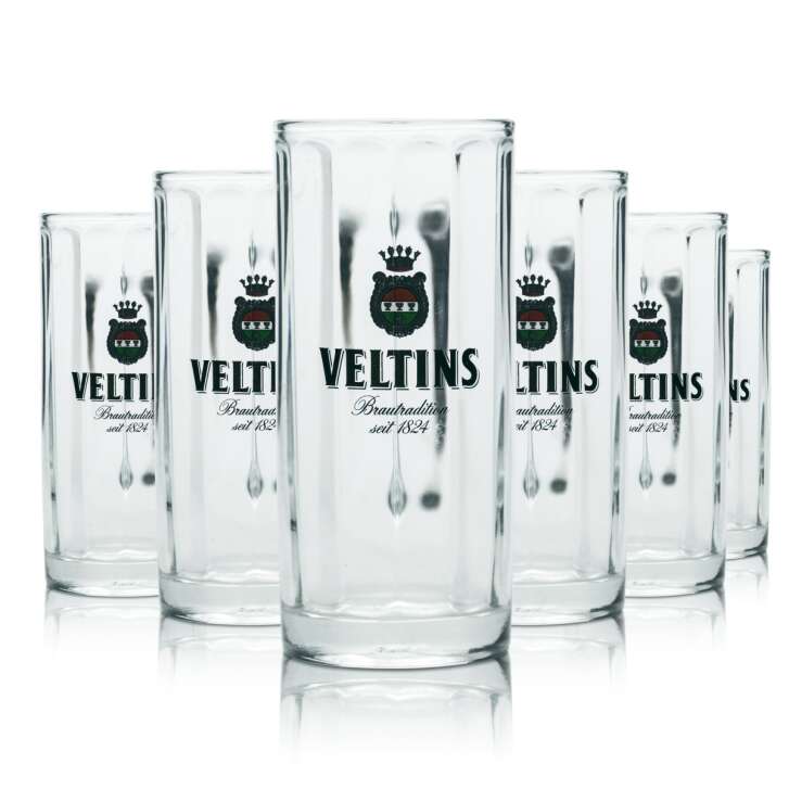 6x Veltins Glas 0,2l Kontur Bier Krug Pilsener Gläser Brauerei Gastro Geeicht V+