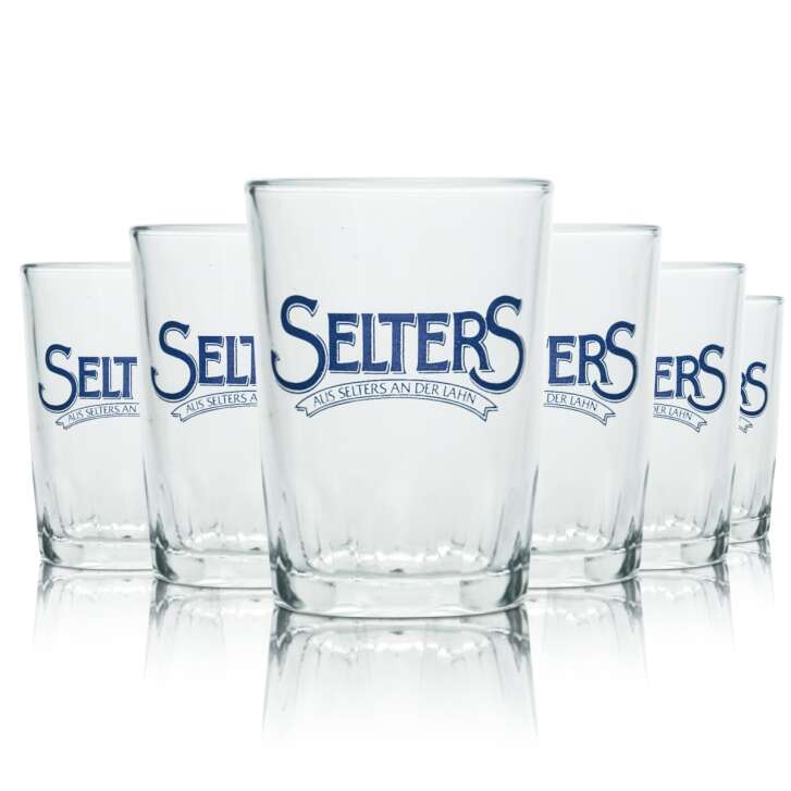 6x Selters Glas 0,15l Becher Tumbler Gläser Mineral Wasser Sprudel Soda Sekt