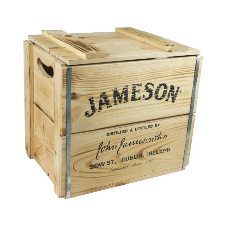 Jameson Holzkiste Truhe Deckel Aufklappbar 42x30x39cm Hocker Box Irish Whisky