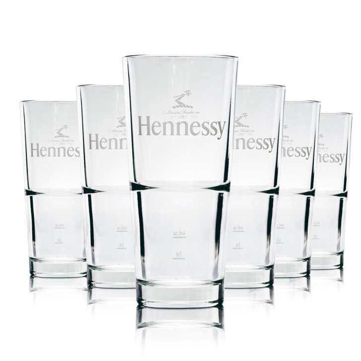 6x Hennessy Glas 0,33l Longdrink Tumbler Whiskey Cognac Gläser Stapelbar Gastro