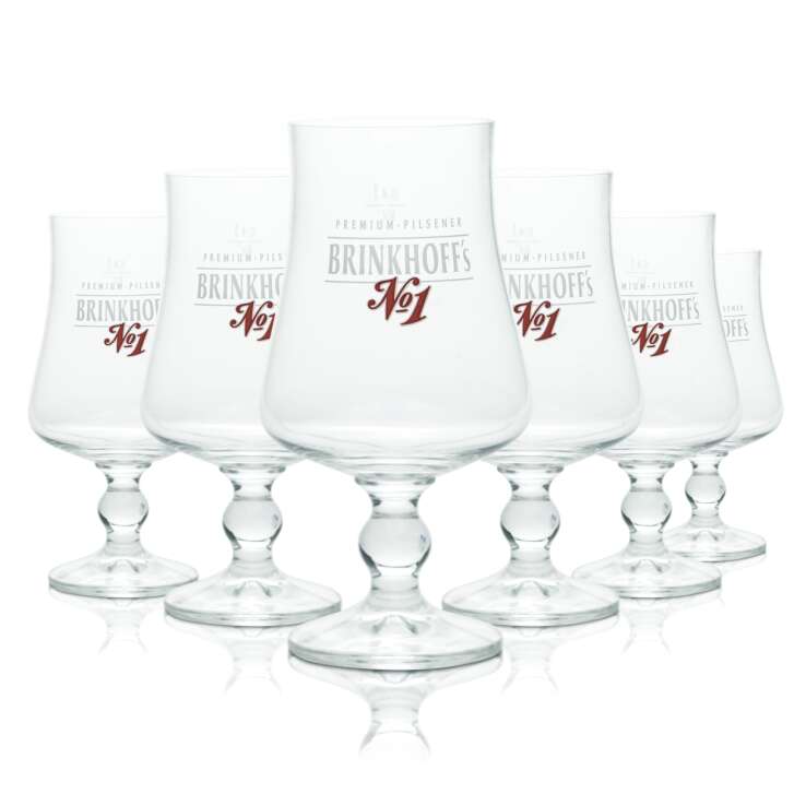 6x Brinkhoffs Glas 0,4l Bier Pokal Pilsener Tulpe Gläser Brauerei Gastro Geeicht