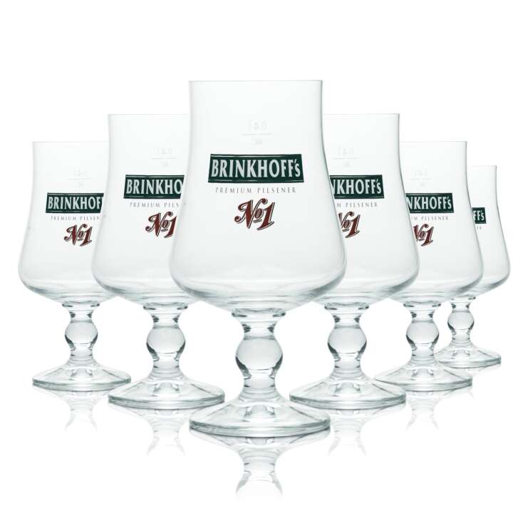 6x Brinkhoffs Glas 0,4l Pilsener Tulpe Bier Pokal Gläser Gastro Geeicht Brauerei