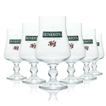 6x Brinkhoffs Glas 0,4l Pilsener Tulpe Bier Pokal...
