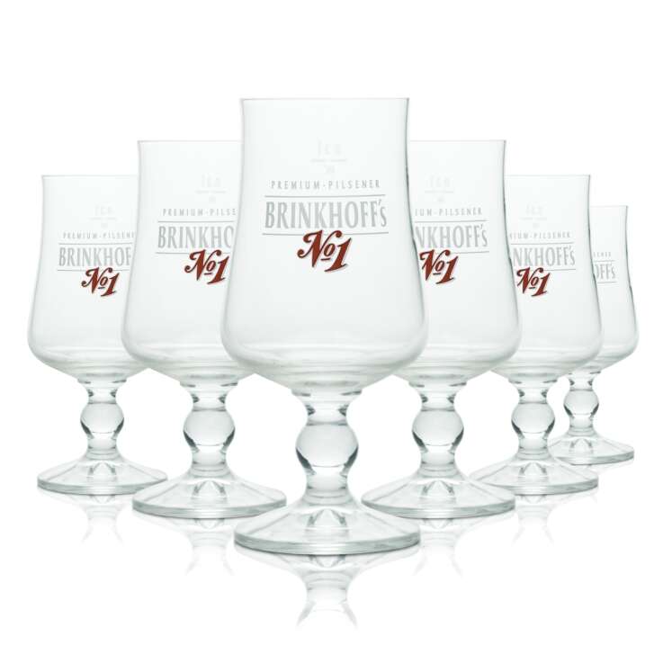 6x Brinkhoffs Glas 0,3l Bier Pokal Pilsener Tulpe Gläser Brauerei Gastro Geeicht