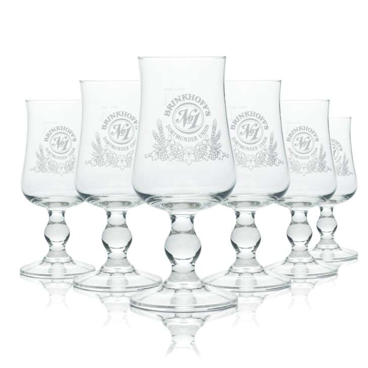 6x Brinkhoffs Glas 0,2l Pils Tulpe Bier Pokal Gläser Dortmunder Union Gastro
