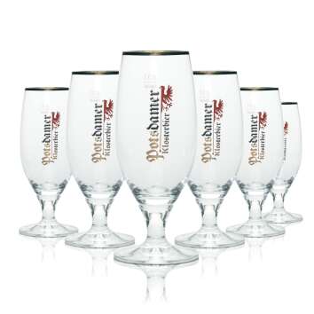6x Potsdamer Klosterbier Glas 0,3l Bier Pokal Pils Tulpe...