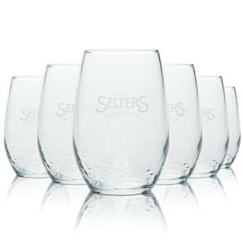6x Selters Glas 0,2l Becher Tumbler Gläser Kontur...