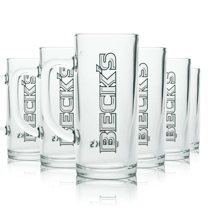 6x Becks Glas 0,4l Bier Krug Gläser Brauerei Pilsener Gastro Geeicht Unfiltered