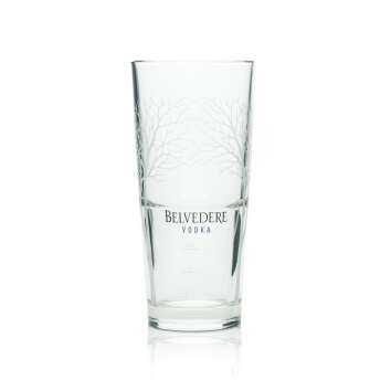 6x Belvedere Vodka Glas Longdrink B&auml;ume Logo Cocktail Gl&auml;ser Wodka Eiche
